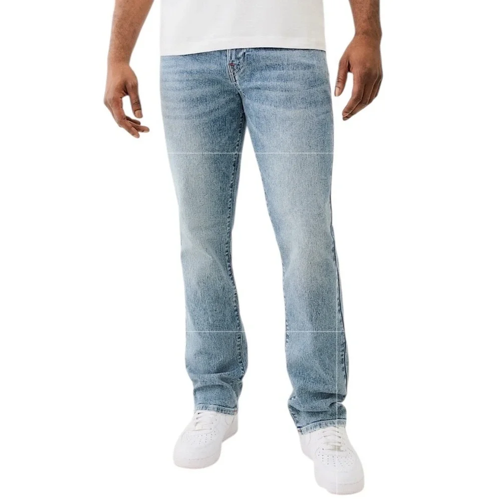 NEW TRUE RELIGION Ricky Straight Jean Light Delightful Wash Relaxed‎ Size 34 x34